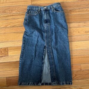 Mango front split denim maxi